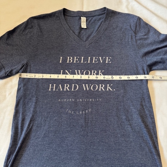 Auburn University Small Blue I Believe in Work Hard Work The Creed T-shirt Tee - Picture 5 of 7
